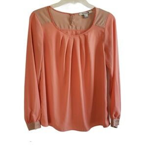 Forever 21 Coral Long Sleeve Blouse